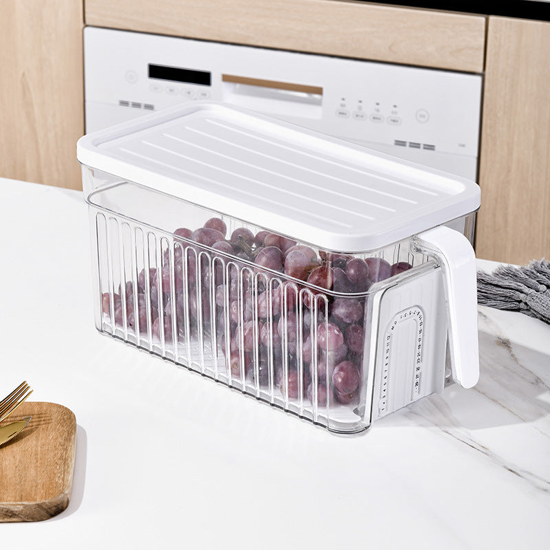 Acrylic Food Storage Container with Removable Draining Tray Stackable & Durable