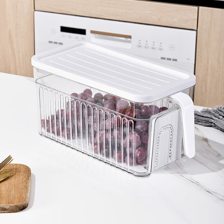 Acrylic Food Storage Container with Removable Draining Tray Stackable & Durable