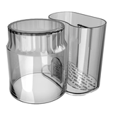 Acrylic Toothbrush Holder with Gargle Cup Black