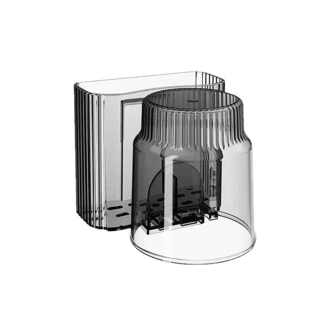 Acrylic Toothbrush Holder with Gargle Cup Black