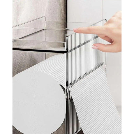 Acrylic Wall Mounted Tissue Box | Bathroom Toilet Paper Storage | Napkin Paper Dispenser | Punch-Free Installation