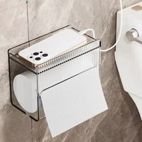 Acrylic Wall Mounted Tissue Box | Bathroom Toilet Paper Storage | Napkin Paper Dispenser | Punch-Free Installation Bathroom Accessories Toilet Paper Holders