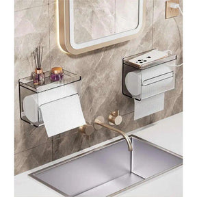 Acrylic Wall Mounted Tissue Box | Bathroom Toilet Paper Storage | Napkin Paper Dispenser | Punch-Free Installation Bathroom Accessories Toilet Paper Holders