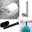 Adhesive Toilet Roll Paper Holder No Drill Stainless Steel Wall Mount Dispenser.