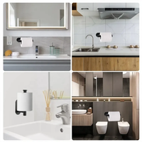 Adhesive Toilet Roll Paper Holder No Drill Stainless Steel Wall Mount Dispenser.