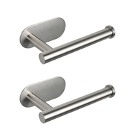 Adhesive Toilet Roll Paper Holder No Drill Stainless Steel Wall Mount Dispenser.