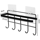 Adhesive Wall Mounted Tissue Holder – Black, No Drilling Organizer for Kitchen & Bathroom | Multifunction