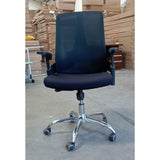 Adjustable Ergonomic Mesh Office Chair with Chrome Base and Padded Seat