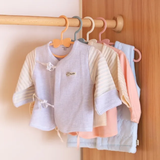 Adjustable Kids Clothes Hangers – 20pcs Set | Off-White & Blue & Pink