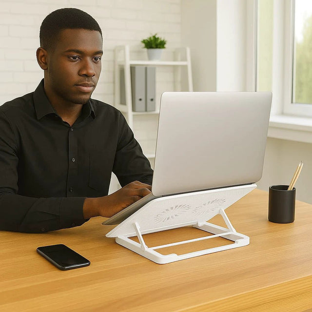 Adjustable Laptop Cooling Pad with Twin Turbo Fans and 4 Angle Settings Laptop stand Computer Risers & Stands