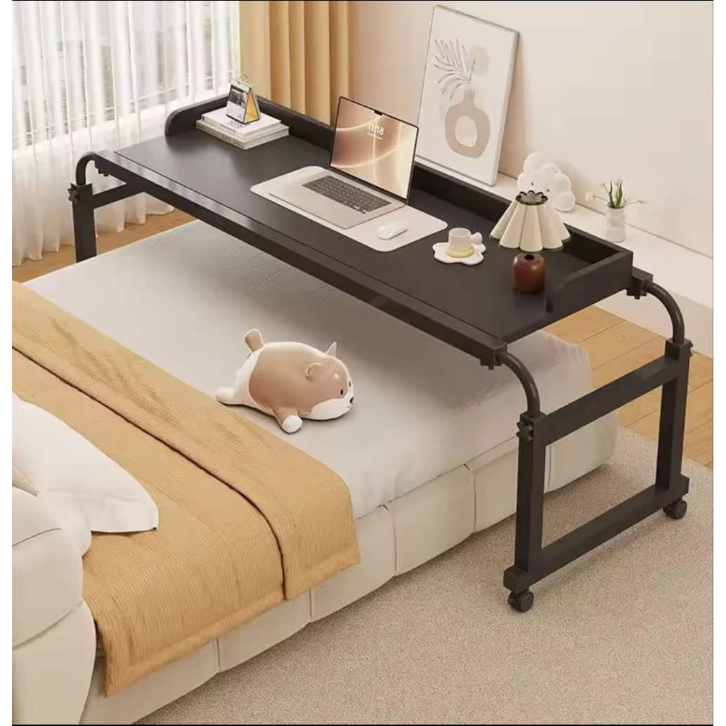 Adjustable Over Bed Laptop Desk Ergonomic Study Table with Wheels, Height & Length Adjustable (140–230cm)
