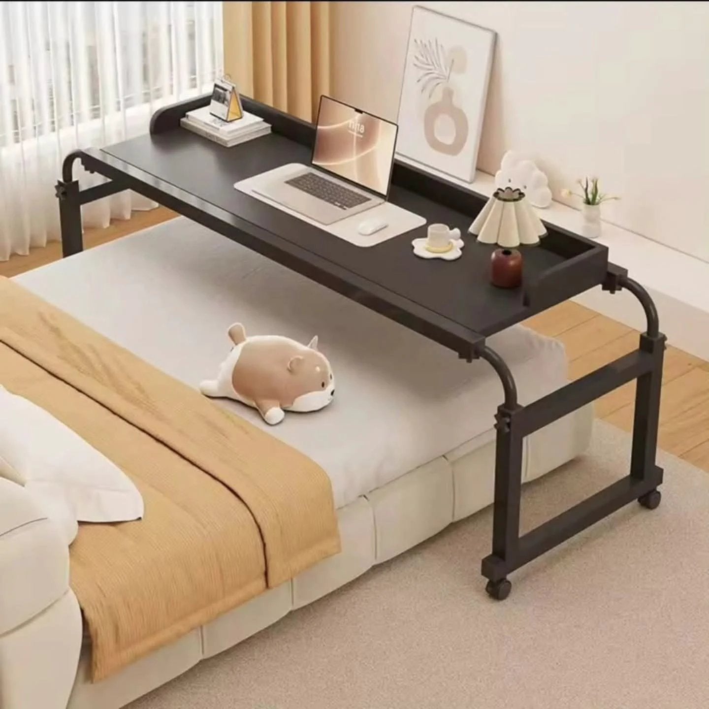Adjustable Over Bed Laptop Desk with Wheels for Home Office and Bedroom Lap Desks