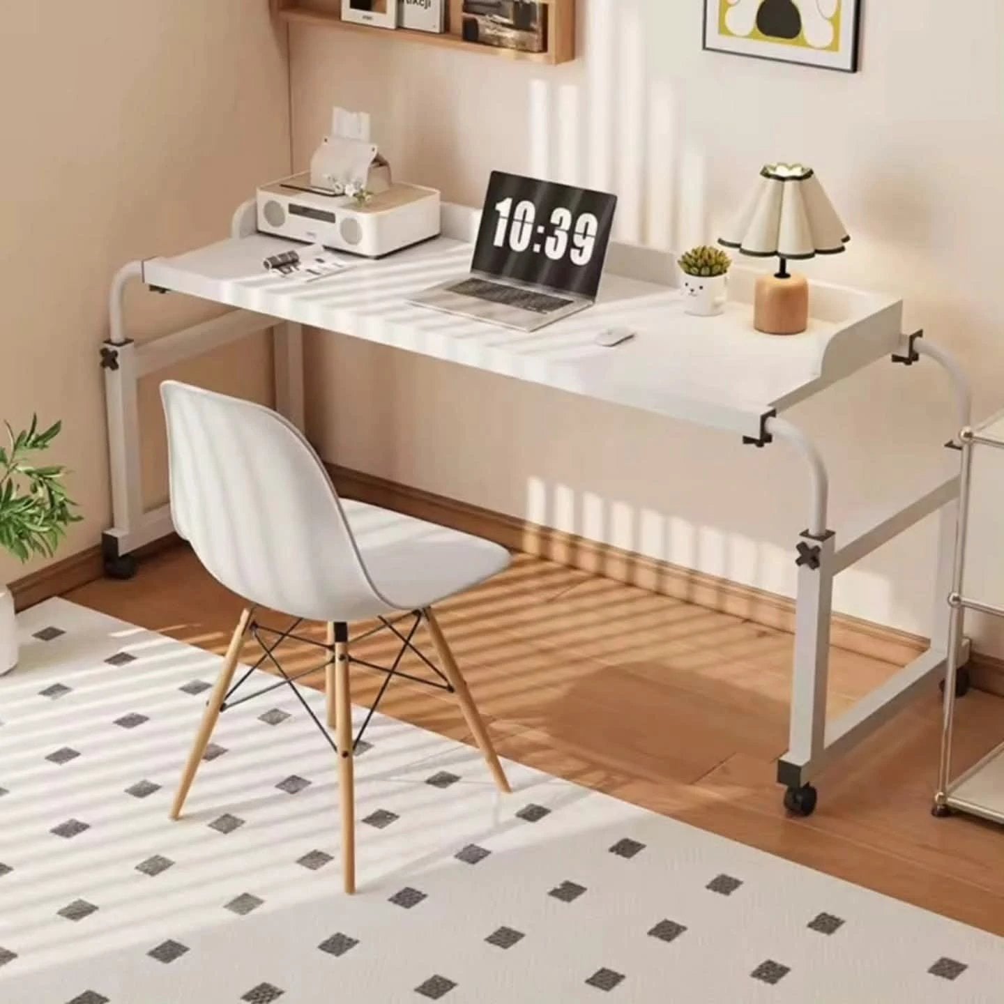 Adjustable Over Bed Laptop Desk with Wheels for Home Office and Bedroom Lap Desks