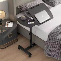Adjustable Overbed Laptop Table with Wheels Rolling Multi-Purpose Bedside Desk Furniture Folding Tables