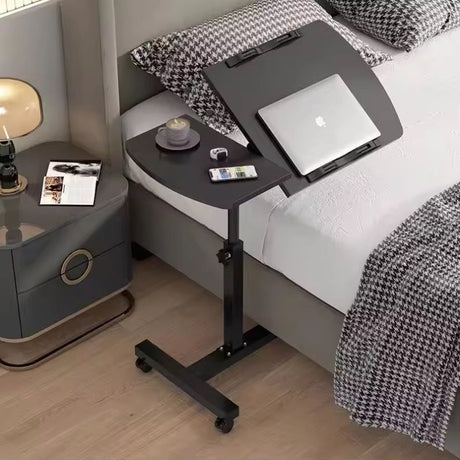 Adjustable Overbed Laptop Table with Wheels Rolling Multi-Purpose Bedside Desk