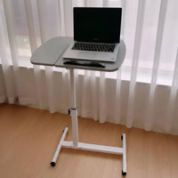 Adjustable Overbed Laptop Table with Wheels Rolling Multi-Purpose Bedside Desk Furniture Folding Tables