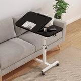 Adjustable Overbed Laptop Table with Wheels and Tilting Desktop