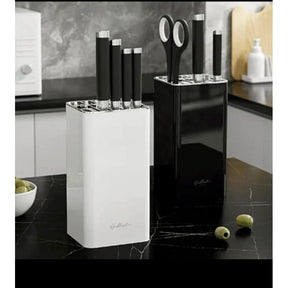 Alloy Knife Holders/Cutlery Organizers – Square Design with Removable Stainless Steel Rack (White Only) Utensils Knife Holders