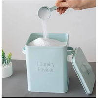 Alloy Laundry Powder Tin with Scoop 3kg Capacity for Organized Storage Laundry Appliance Accessories Soap Dishes & Holders
