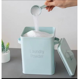 Alloy Laundry Powder Tin with Scoop 3kg Capacity for Organized Storage