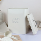 Alloy Laundry Powder Tin with Scoop 3kg Capacity for Organized Storage