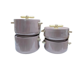 Antalya 4pcs Insulated Hotpot Set | Durable Hot Food Storage & Serving Set | Stackable Design (Brown)