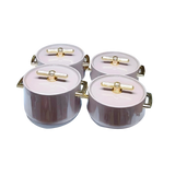 Antalya 4pcs Insulated Hotpot Set | Durable Hot Food Storage & Serving Set | Stackable Design (Brown)