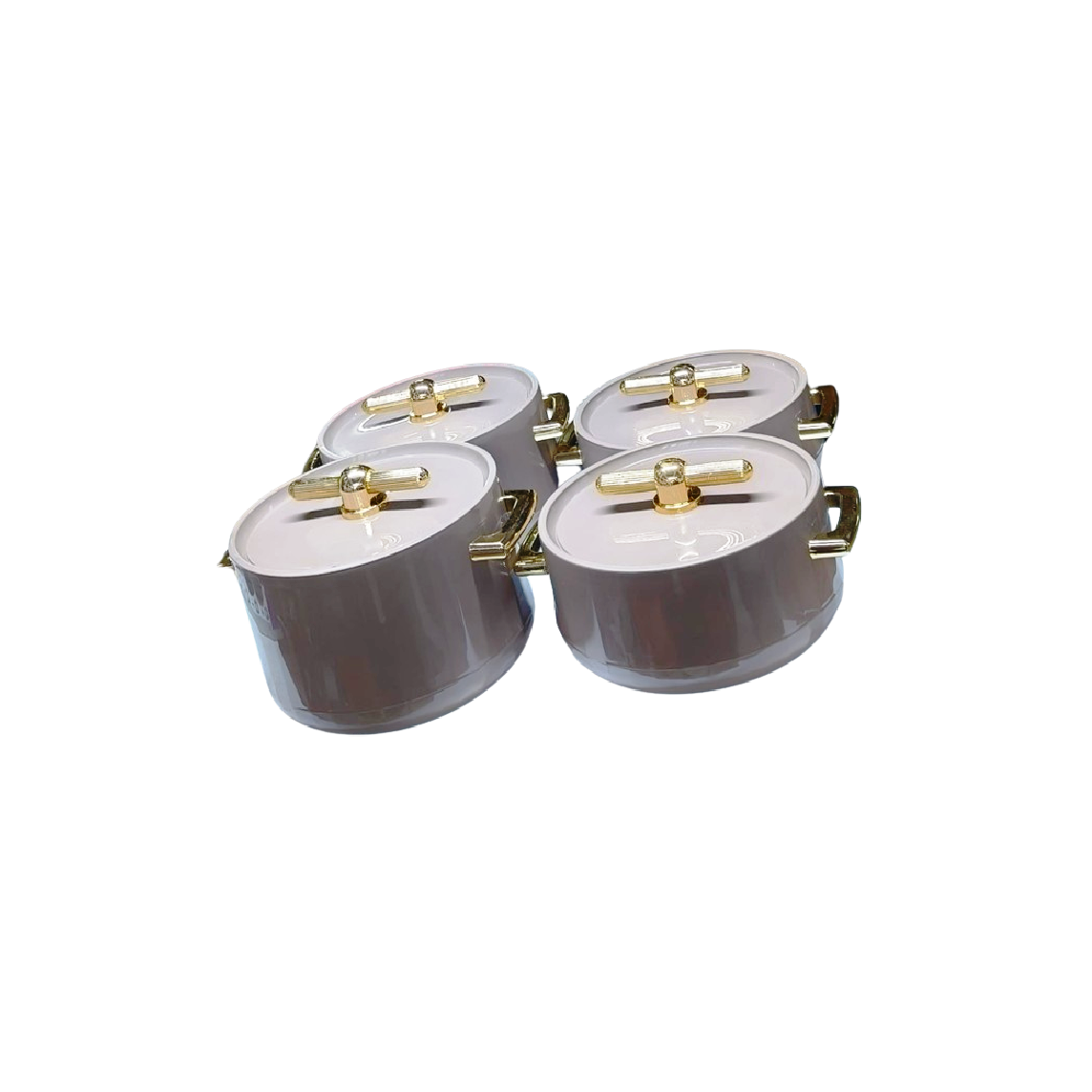 Antalya 4pcs Insulated Hotpot Set | Durable Hot Food Storage & Serving Set | Stackable Design (Brown)