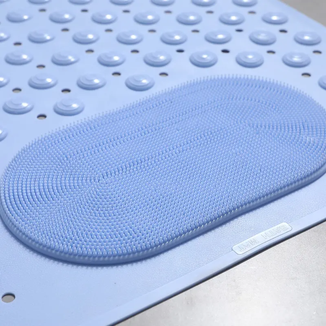 Anti Slip Bathroom Mat 38cm x 70cm with Massage Surface and Suction Cups for Safety and Comfort
