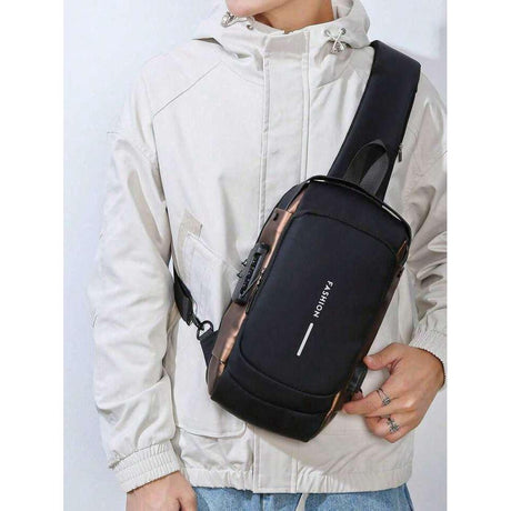 Anti-Theft Chest Cross Shoulder Bag with USB Charging and Water Resistance