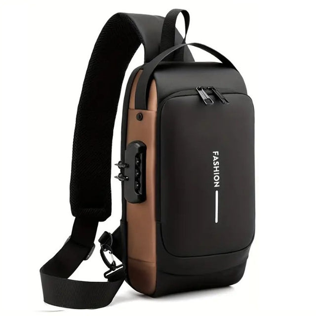 Anti-Theft Chest Cross Shoulder Bag with USB Charging and Water Resistance