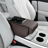Auto Center Console Armrest Cushion with Cup and Phone Holder – 3 in 1 Multipurpose Design