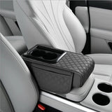 Auto Center Console Armrest Cushion with Cup and Phone Holder – 3 in 1 Multipurpose Design
