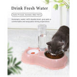 Automatic Single Pet Bowl Plus Water Dispenser,Safe Pets, Healthy Material, Cats and Dogs feeder, Easy Clean, Automatic Water Refill,