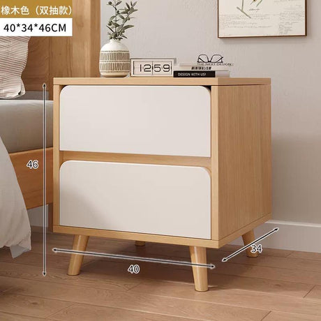 Modern Wooden Bedside Cabinet – Minimalist Nightstand with Storage