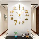 BIG Acrylic 3D Wall Clock 120x120cm DIY Numbers for Home Wall Decoration.