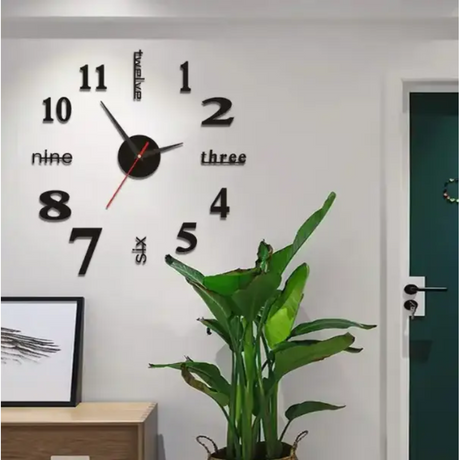 BIG Acrylic 3D Wall Clock 120x120cm DIY Numbers for Home Wall Decoration.
