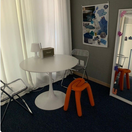 Balcony, Dining , Garden Acrylic Foldable Chair and Round Pedestal Table Combo Set