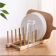 Bamboo Plate Holder Waterproof with 14 Plate Capacity
