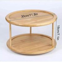 Bamboo Rotating Spice Rack 360° Rotating Organizer for Kitchen Spices and Condiments Kitchen Rack Spice Organizers