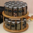 Bamboo Rotating Spice Rack 360° Rotating Organizer for Kitchen Spices and Condiments Kitchen Rack Spice Organizers