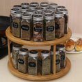 Bamboo Rotating Spice Rack 360° Rotating Organizer for Kitchen Spices and Condiments Kitchen Rack Spice Organizers