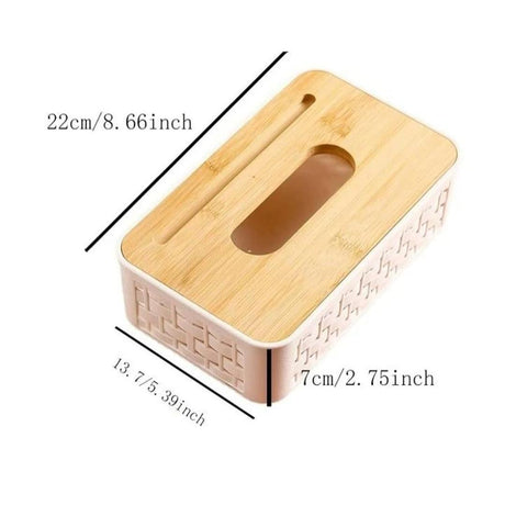 Bamboo Serviette Holder Checked Design