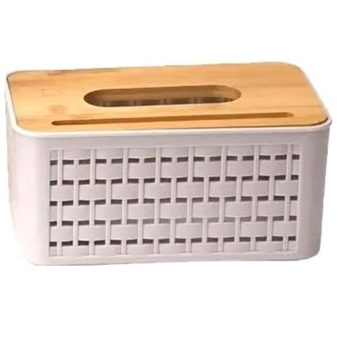Bamboo Serviette Holder Checked Design