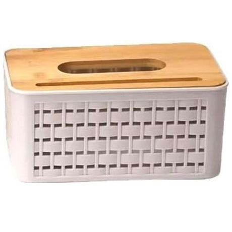 Bamboo Serviette Holder Checked Design
