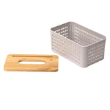 Bamboo Serviette Holder Checked Design