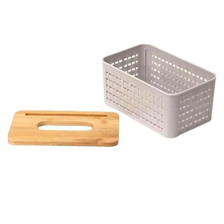 Bamboo Serviette Holder Checked Design