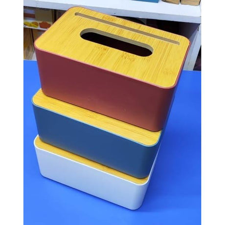 Bamboo Serviette Holders | Eco-Friendly Napkin Organizer | Available in Maroon, Blue, and White