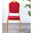 Banquet Chair with Golden Metal Frame and Red Cushioned Seat