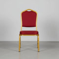 Banquet Chair with Golden Metal Frame and Red Cushioned Seat Furniture Furniture